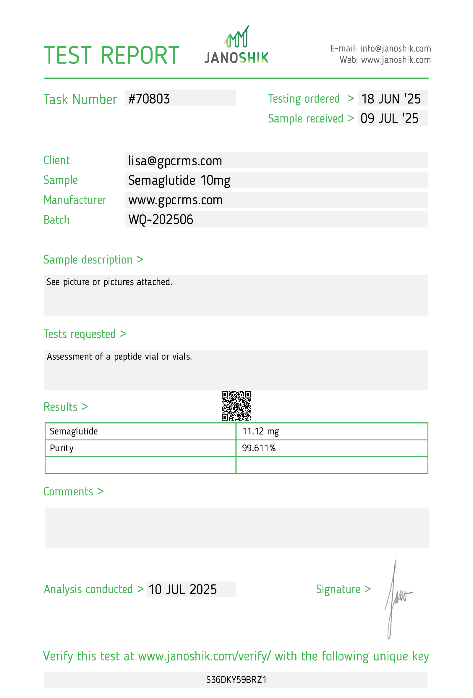 Test Report #70803-SEMA